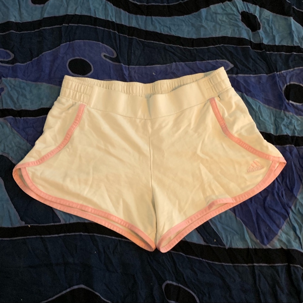 White Adidas shorts
